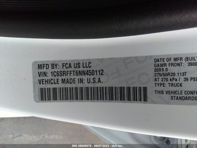 RAM 1500 Big Horn 2022 1C6SRFFT6NN450112 Image 11