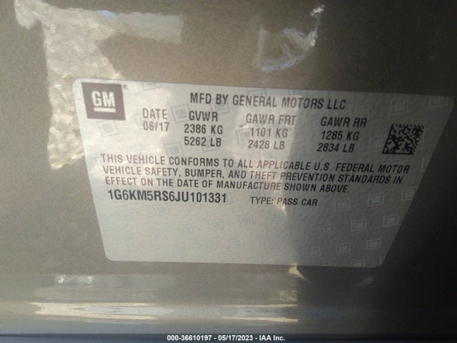 2018 Cadillac CT6, VIN: 1G6KM5RS6JU101331