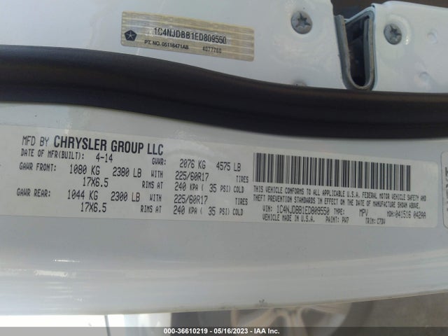 1C4NJDBB1ED809550 Jeep Compass Sport
