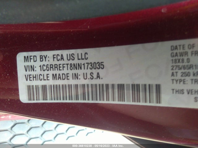1C6RREFT8NN173035 RAM 1500 Big Horn