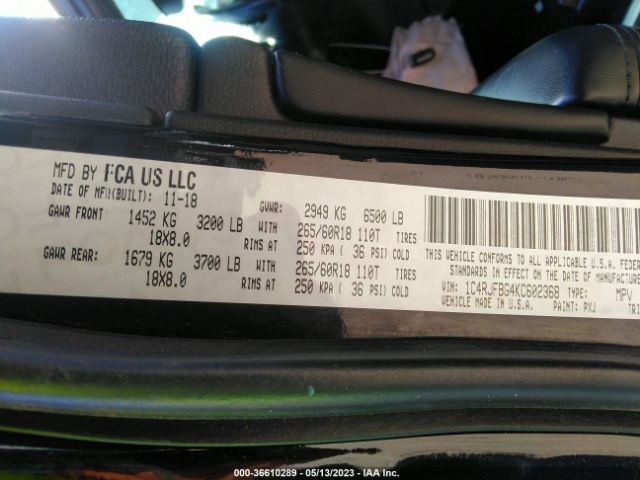 1C4RJFBG4KC602368 Jeep Grand Cherokee Limited