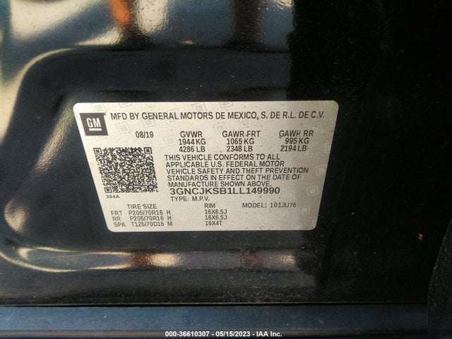 Chevrolet TRAX LS 2020 3GNCJKSB1LL149990 Image 9