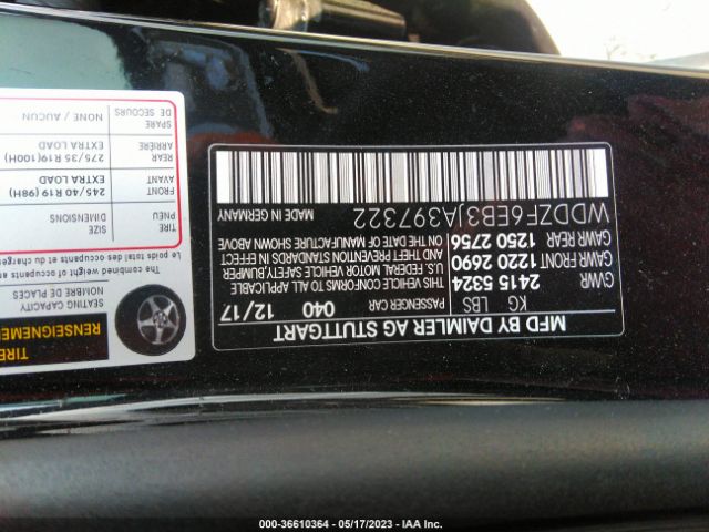 WDDZF6EB3JA397322 Mercedes-Benz E-class Amg E 43
