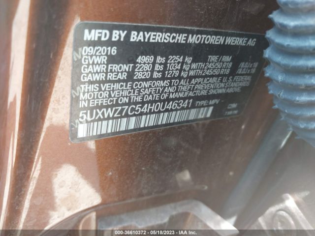 5UXWZ7C54H0U46341 BMW X3 Sdrive28i