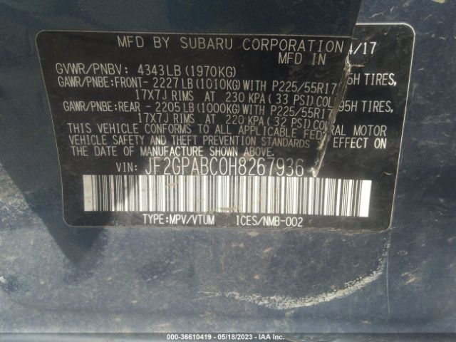 JF2GPABC0H8267936 Subaru Crosstrek Premium