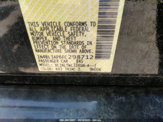 1N4BL3AP6FC298712 Nissan Altima 3.5 Sl