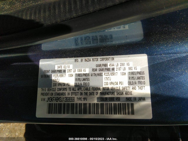 Mazda CX-5 SPORT 2018 JM3KFABM3J1368558 Image 10