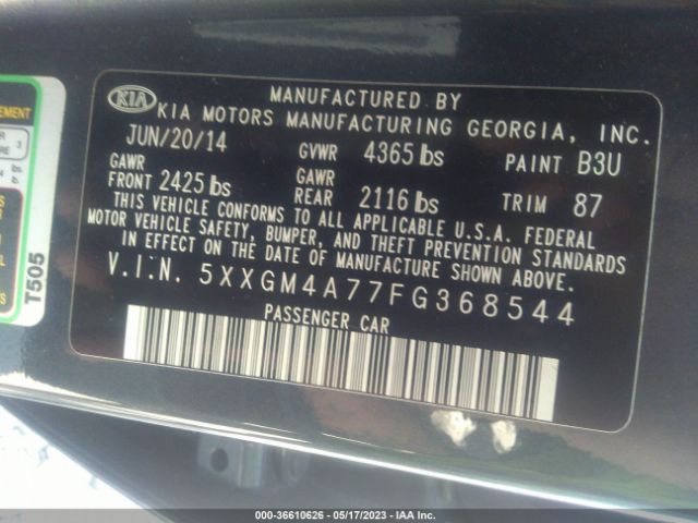 5XXGM4A77FG368544 KIA Optima Lx