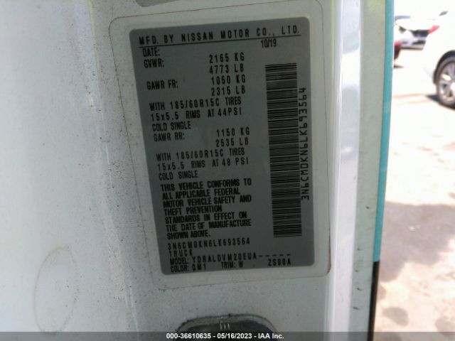3N6CM0KN6LK693564 Nissan Nv200 Compact Cargo S