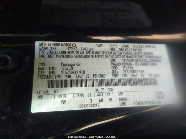 1FADP3F24GL225558 Ford FOCUS SE