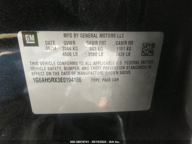 1G6AH5RX3E0194186 Cadillac Ats Luxury Awd