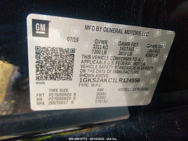 1GKS2AKC1LR124556 GMC YUKON SLE