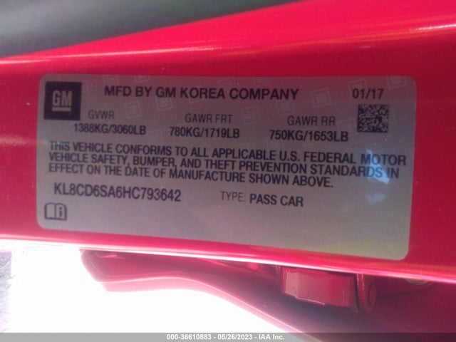 Chevrolet Spark Lt 2017 KL8CD6SA6HC793642 Image 11
