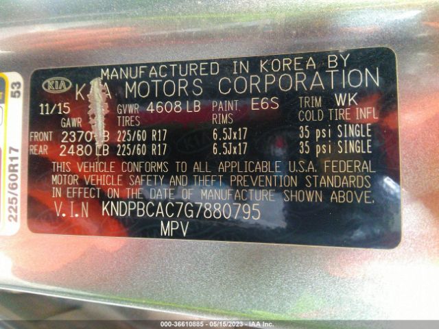 KNDPBCAC7G7880795 KIA Sportage Lx