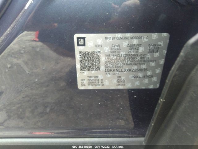 1GKKNLLSXKZ254035 GMC ACADIA SLE