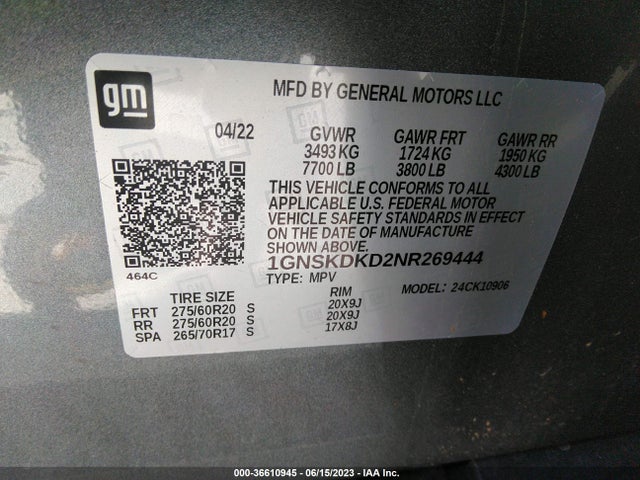Chevrolet Suburban Z71 2022 1GNSKDKD2NR269444 Image 9