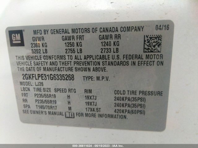 2GKFLPE31G6335268 GMC Terrain Slt