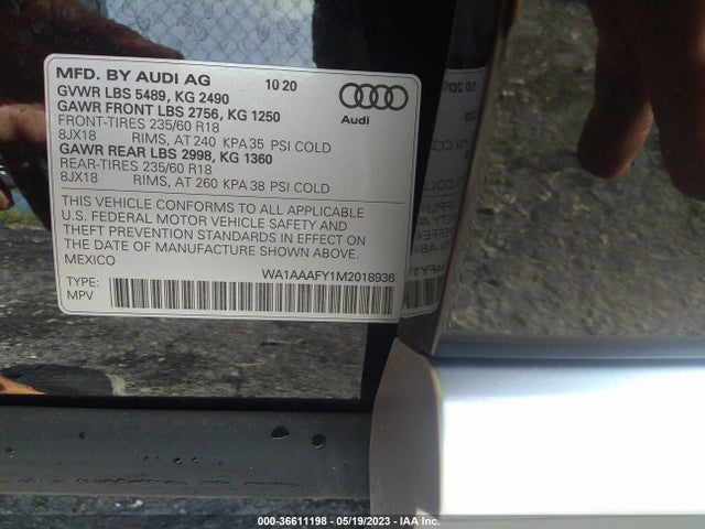 WA1AAAFY1M2018936 Audi Q5 PREMIUM