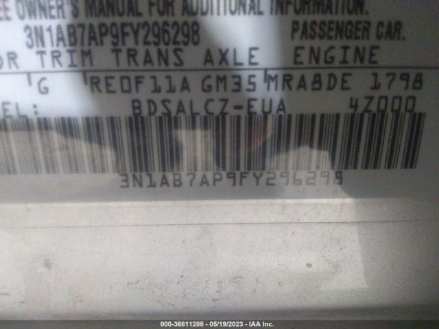 3N1AB7AP9FY296298 Nissan SENTRA S