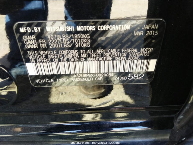 JA32U8FWXFU020084 Mitsubishi LANCER GT