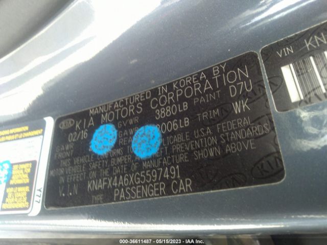 KNAFX4A6XG5597491 KIA FORTE LX