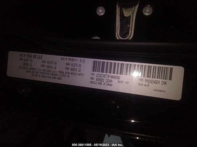 2C3CCAET3FH808266 Chrysler 300 300c