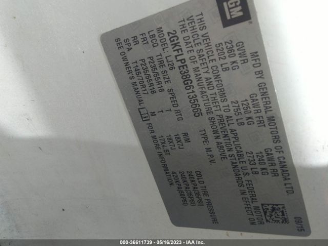 2GKFLPE38G6135665 GMC Terrain Slt