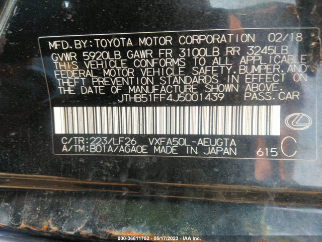 JTHB51FF4J5001439 Lexus Ls Ls 500