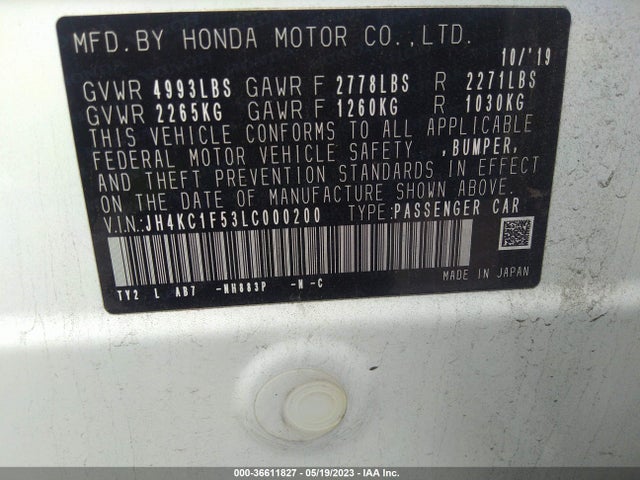 2020 Acura RLX, VIN: JH4KC1F53LC000200