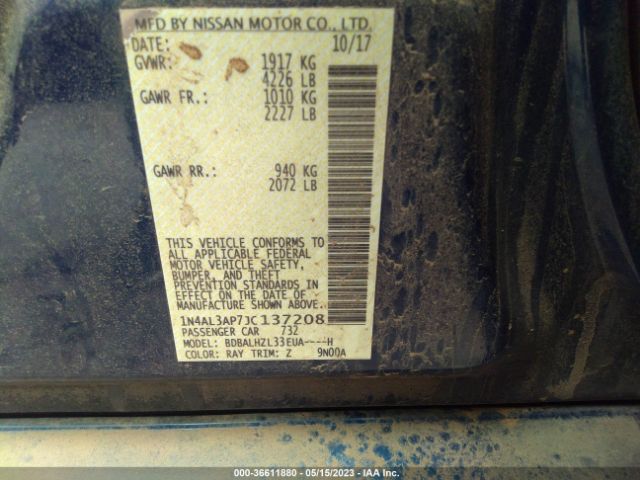1N4AL3AP7JC137208 Nissan Altima 2.5 Sr