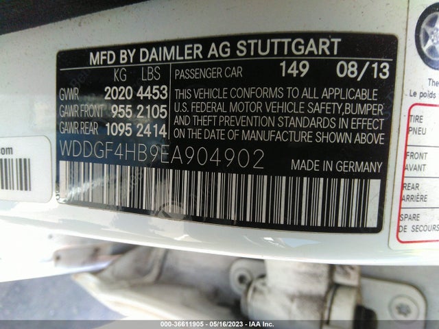 WDDGF4HB9EA904902 Mercedes-Benz C-class C 250