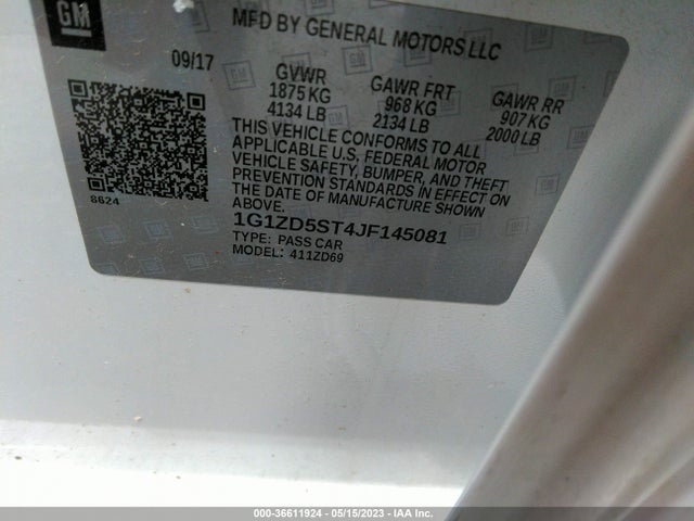 Chevrolet MALIBU LT 2018 1G1ZD5ST4JF145081 Image 10