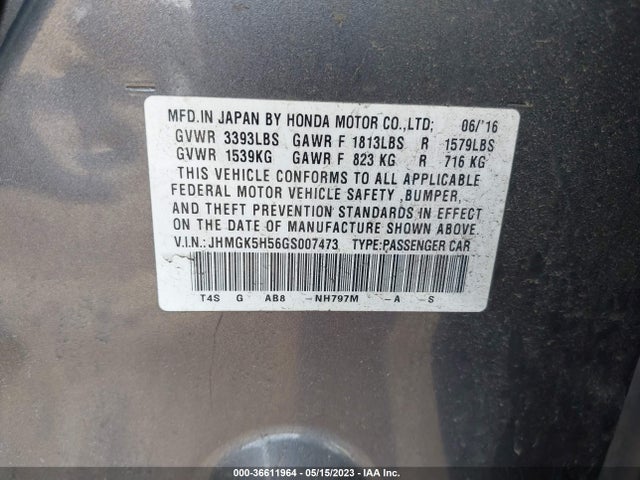 Honda FIT LX 2016 JHMGK5H56GS007473 Image 9