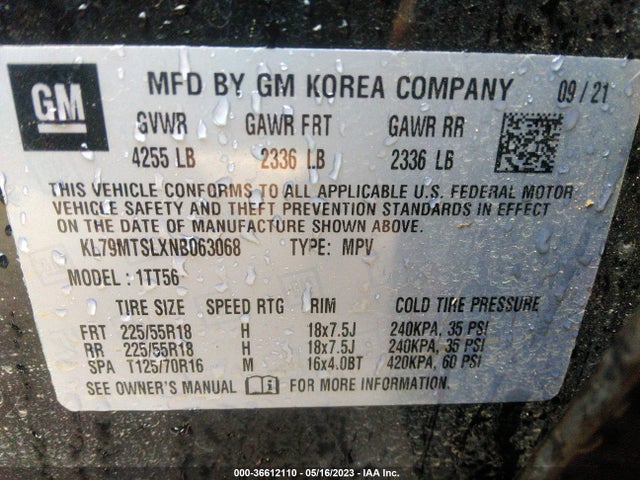 Chevrolet Trailblazer Rs 2022 KL79MTSLXNB063068 Image 9