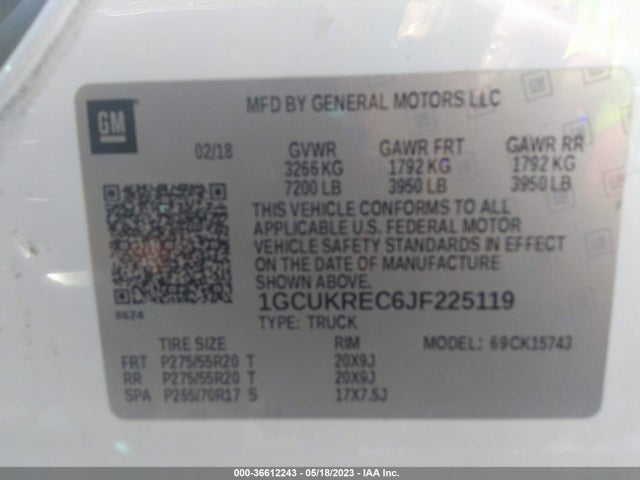 Chevrolet Silverado 1500 Lt 2018 1GCUKREC6JF225119 Image 9