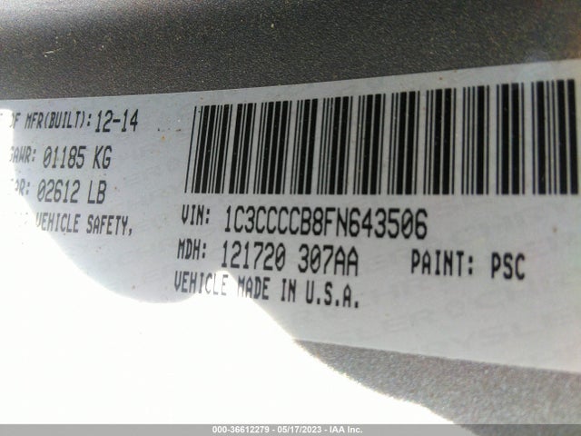 1C3CCCCB8FN643506 Chrysler 200 C