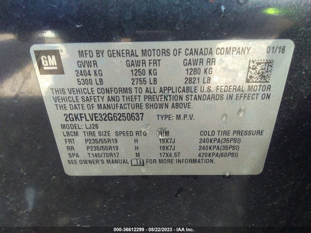 GMC Terrain Denali 2016 2GKFLVE32G6250637 Image 9