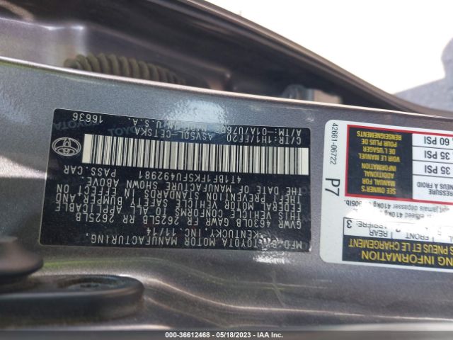 Toyota Camry Xle/se/le/xse 2015 4T1BF1FK5FU492981 Image 10