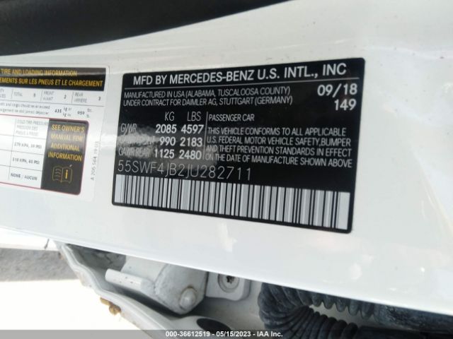 55SWF4JB2JU282711 Mercedes-Benz C-class C 300