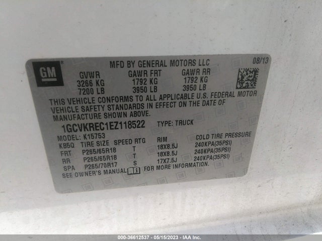Chevrolet Silverado 1500 2lt 2014 1GCVKREC1EZ118522 Image 9