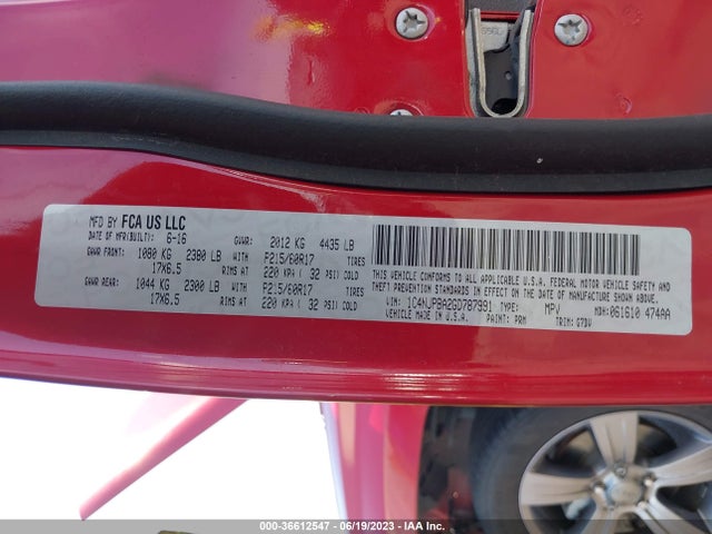 1C4NJPBA2GD787991 Jeep Patriot Sport Se