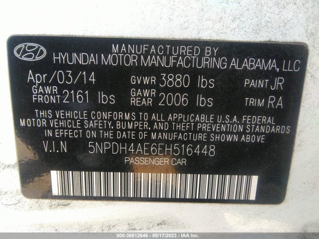 Hyundai ELANTRA SE 2014 5NPDH4AE6EH516448 Image 9
