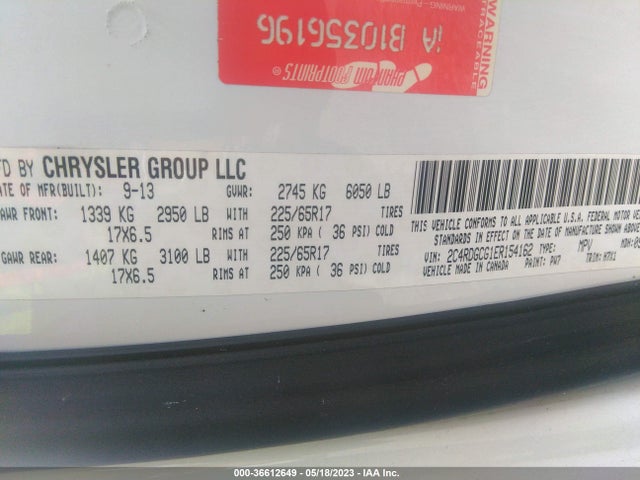 Dodge Grand Caravan Sxt 2014 2C4RDGCG1ER154162 Image 9