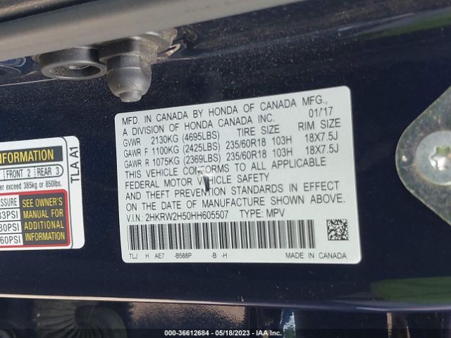 Honda CR-V EX 2017 2HKRW2H50HH605507 Image 11