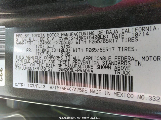 Toyota Tacoma Prerunner 2015 3TMJU4GN1FM180127 Image 10