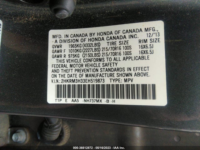 Honda CR-V LX 2014 2HKRM3H33EH519873 Image 9