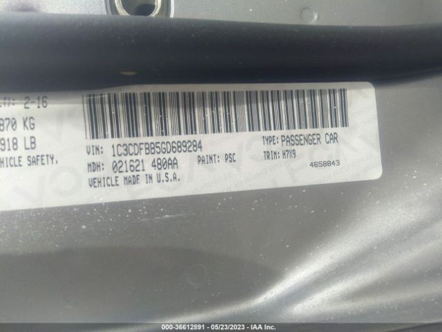 1C3CDFBB5GD689284 Dodge DART SXT