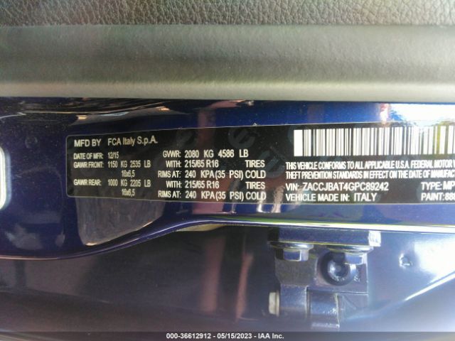 ZACCJBAT4GPC89242 Jeep Renegade Sport