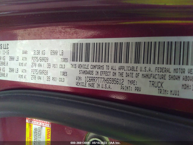1C6RR7TT7HS595612 RAM 1500 Big Horn