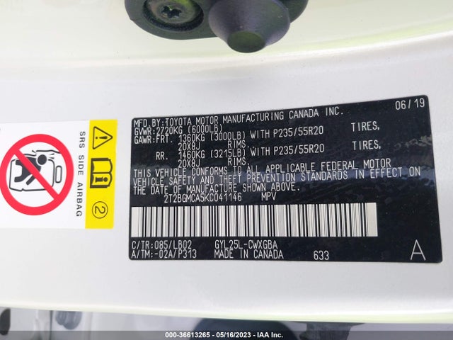 2019 Lexus RX, VIN: 2T2BGMCA5KC041146